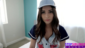 Babe keeping her cap  while sucking his dick