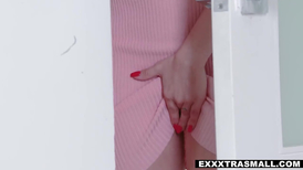 Tiny blonde teen always dreams of having big cocks