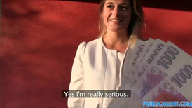 Incredibly sexy blonde takes cash for fucking