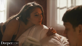 Perverted blonde begging him to go deeper anally