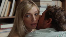 Blonde teen watches as he fucks her stepmother