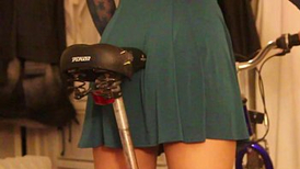 Step daughter-in-law learning to rail bike polishes in undies