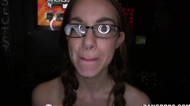 Her Glasses get Nutted on