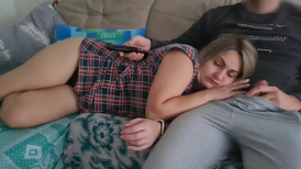 Stepsister is lounging on her step-brother's lap and he all of a sudden begins  his trouser snake,anger he sticks his man sausage into his stepsister's facehole,anger she is dazed,wrath he has a hefty humungous weenie,fury she is aroused,wrath she wants t